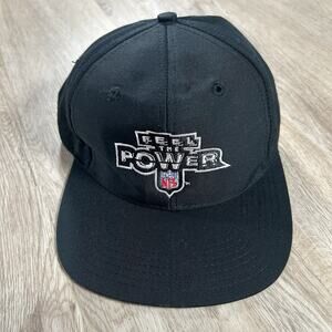 Vintage Logo Athletic NFL‎ Football Hat Snapback Feel the Power Black Cap